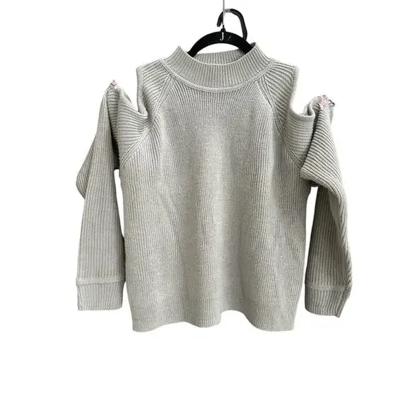Divided H&M Pullover Sweater Long Sleeve Cold Shoulder Gray Sweater Size S - Picture 1 of 3